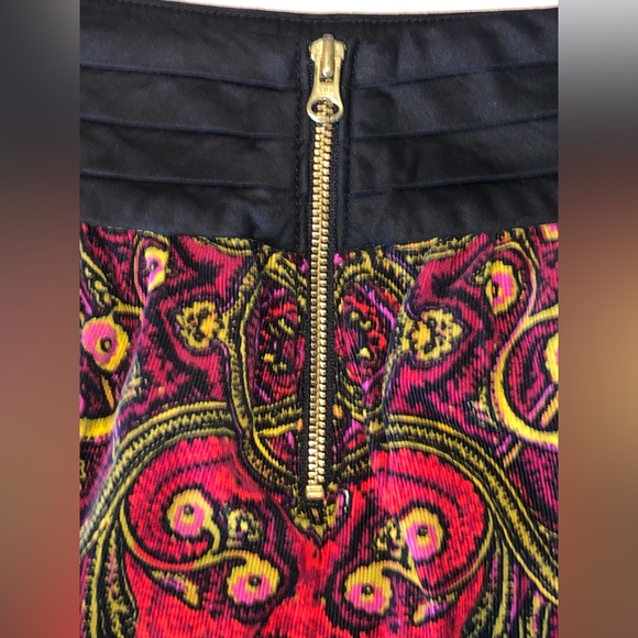 Anthropologie Idra Whizbang Red, Purple & Gold Paisley Corduroy A-Line Skirt - Picture 5 of 10